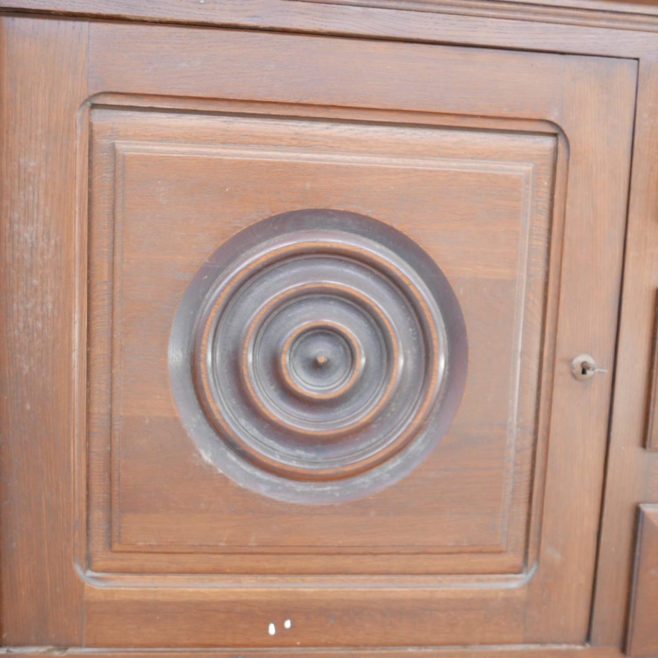 Wood Dudouyt Style French Art Deco Oak and Marble Sideboard For Sale