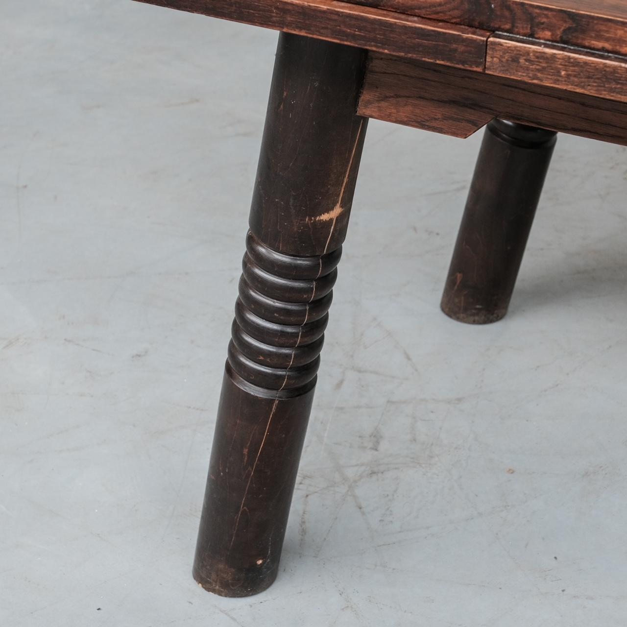 Table de salle à manger Art déco française en chêne de style Dudouyt en vente 2
