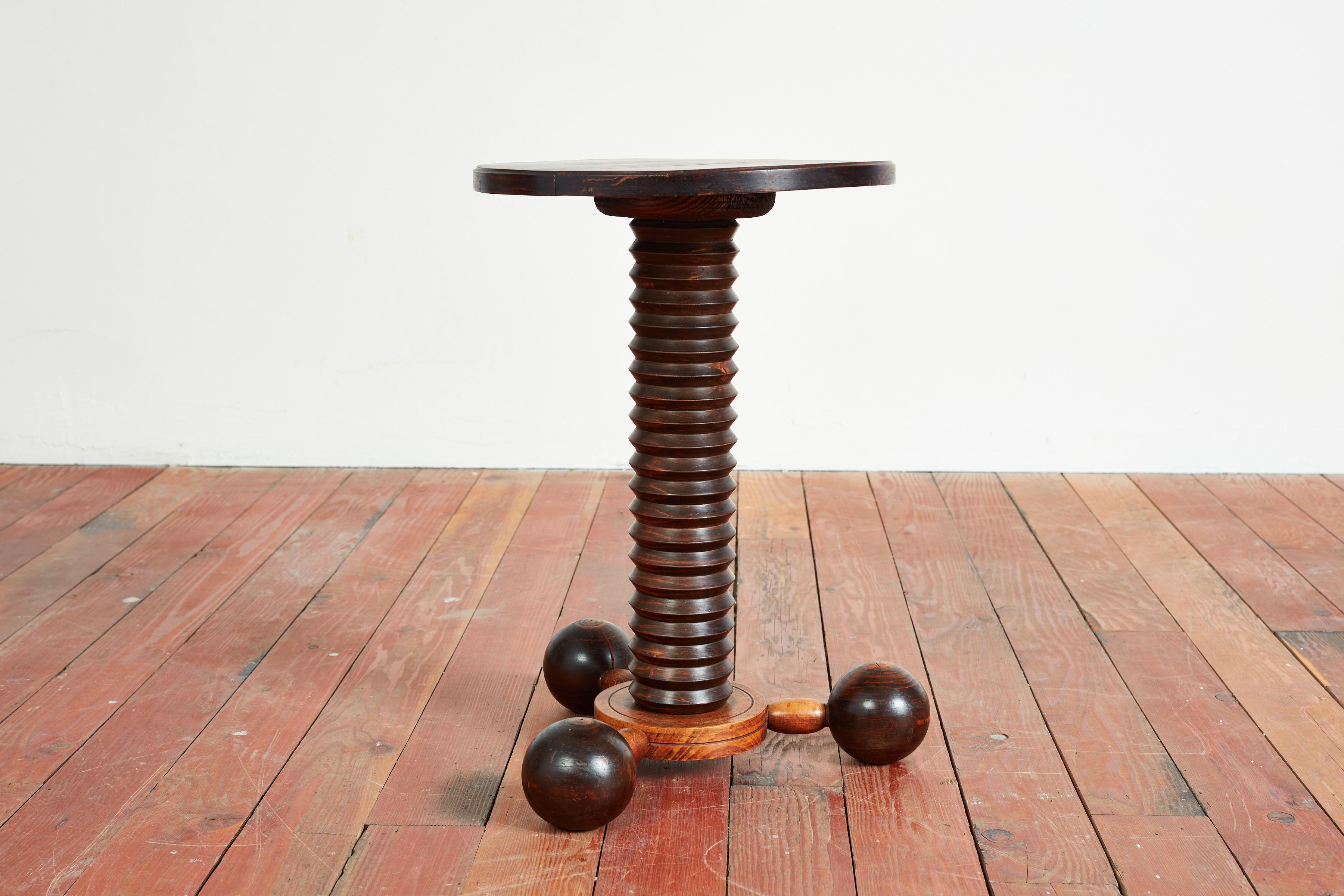 French Dudouyt Three Ball Side Table