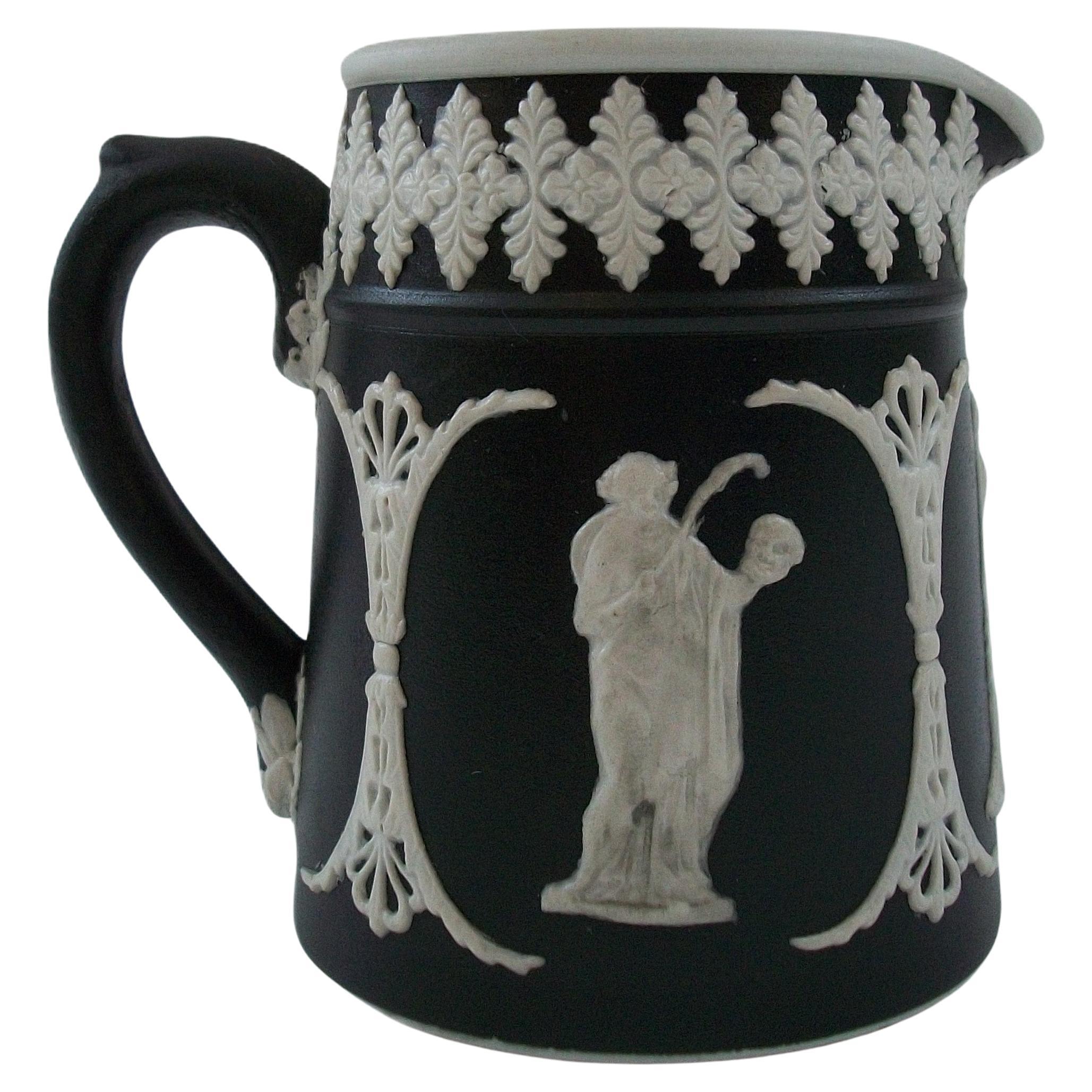 DUDSON BROTHERS - Antique Black Jasperware Pitcher - U. K. (Hanley) - Circa 1900 For Sale
