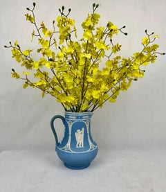 Jasperware Pitcher with Blue and White Applications, Neoclassical Motif