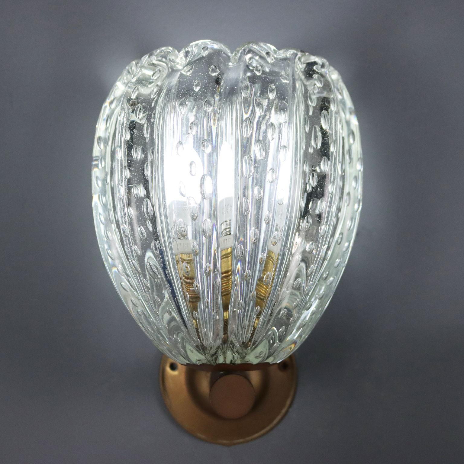 Due Applique anni '50 in vetro di Murano Italiano en venta