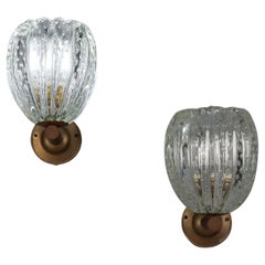 Due Applique anni '50 in vetro di Murano