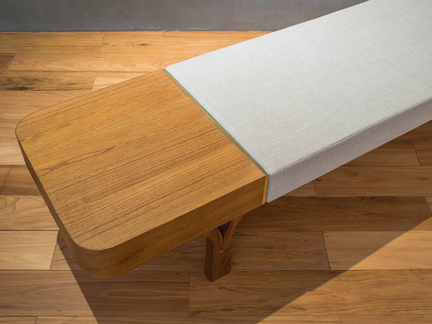 Due Brazilian Contemporary Wood Bench and Table by Lattoog 2