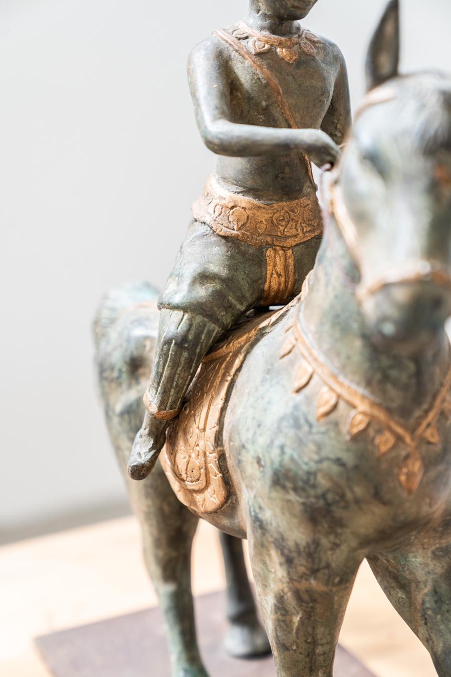Bronze Two antique bronze horsemen, 1920s-30s For Sale