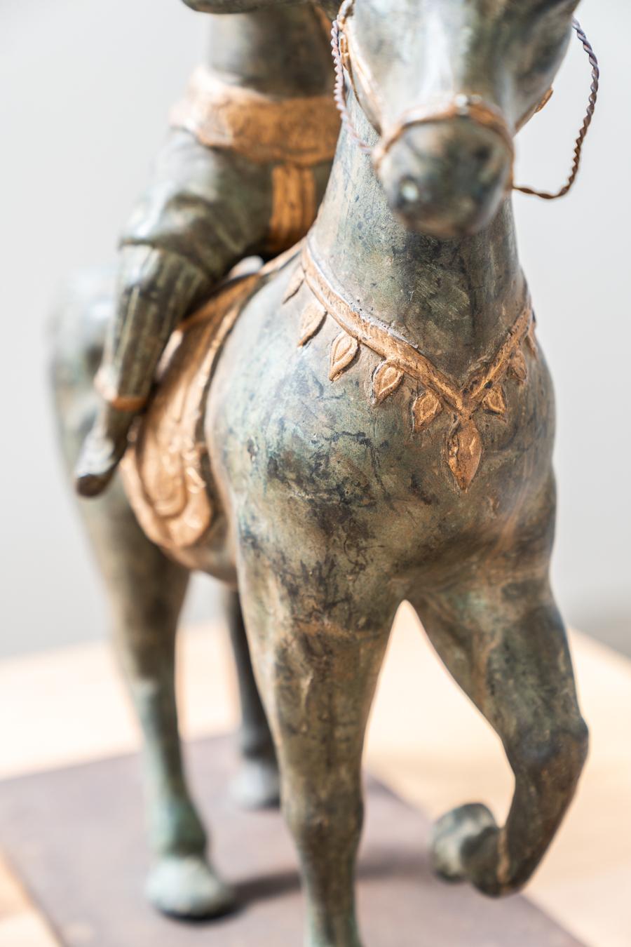 Two antique bronze horsemen, 1920s-30s For Sale 1