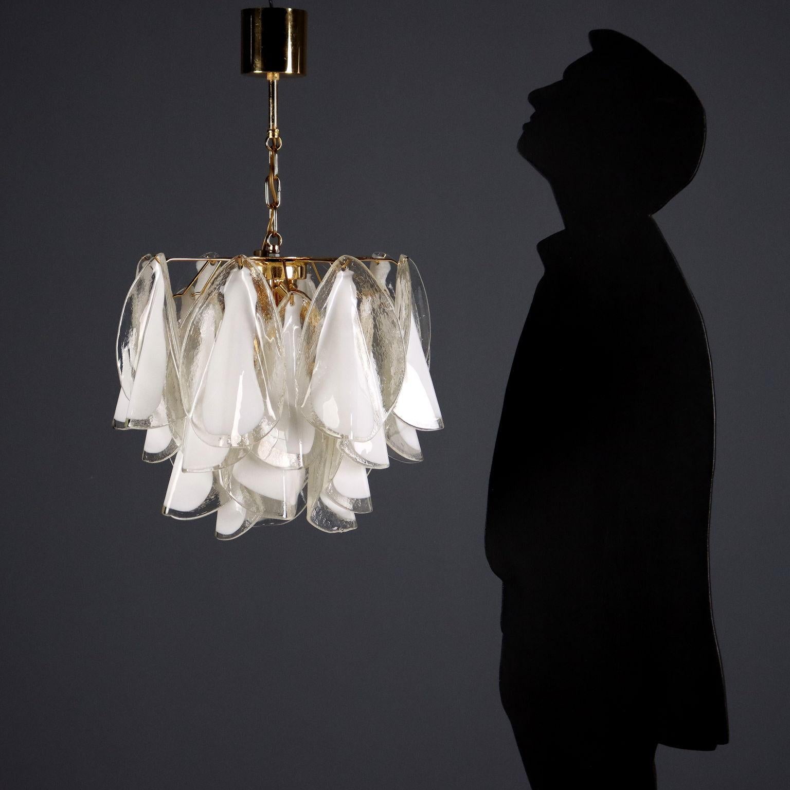 Mid-Century moderno Due Lampade a sospensione Anni '80 in Vetro di Murano in vendita