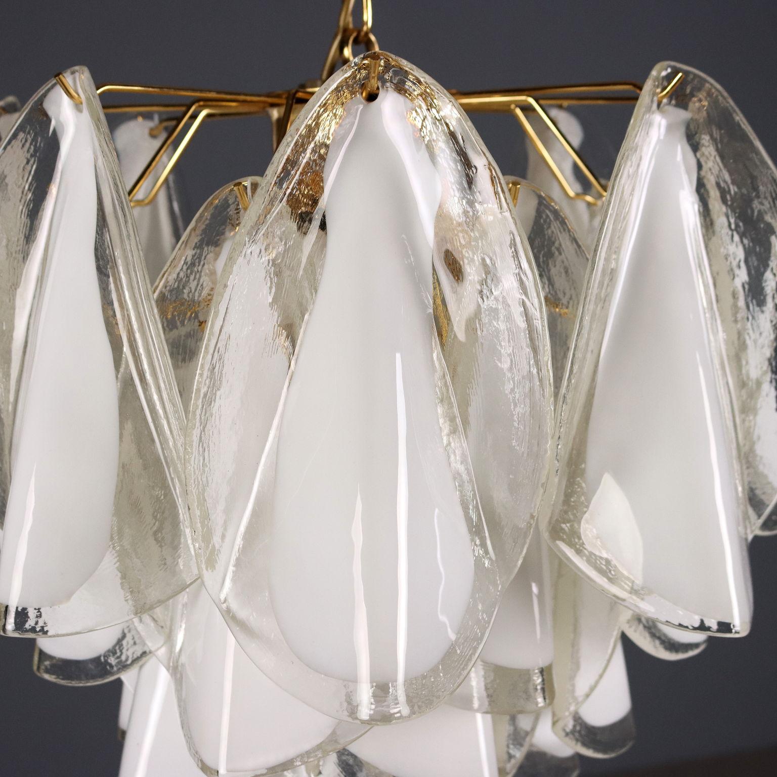Due Lampade a sospensione Anni '80 in Vetro di Murano In condizioni buone in vendita a Milano, IT