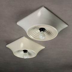 1970s Mid-Century Modern Wall Sconces, Aluminum & Plastic, Italy