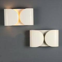 Two "Foglio" wall lamps by Tobia Scarpa for Flos, from the 1960s