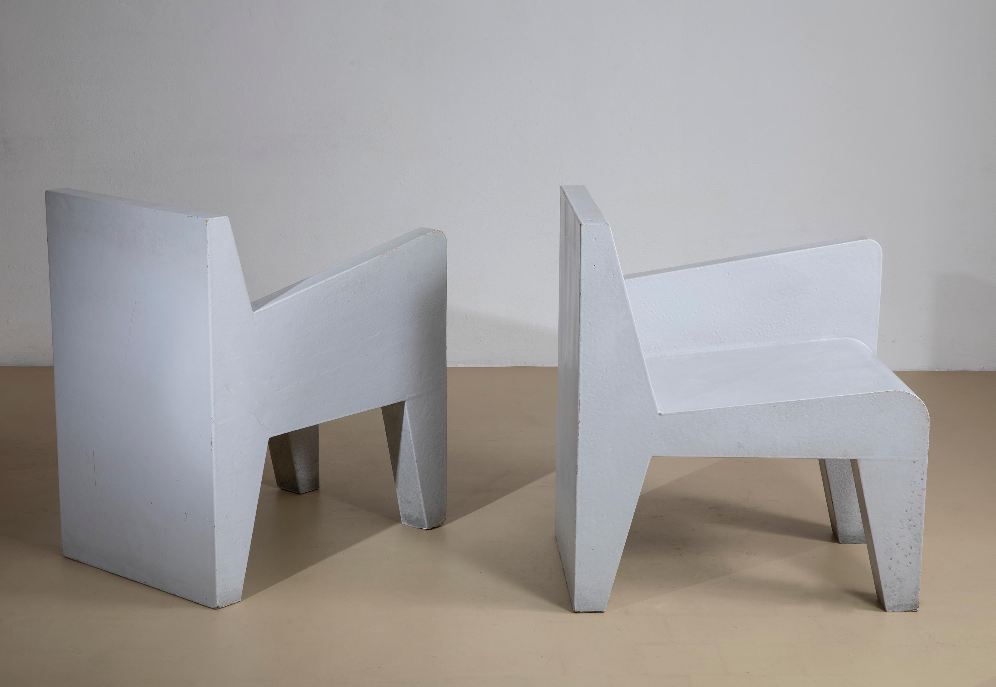 Italian Deux fauteuils en résine de verre, fabrication italienne, années 1970 en vente