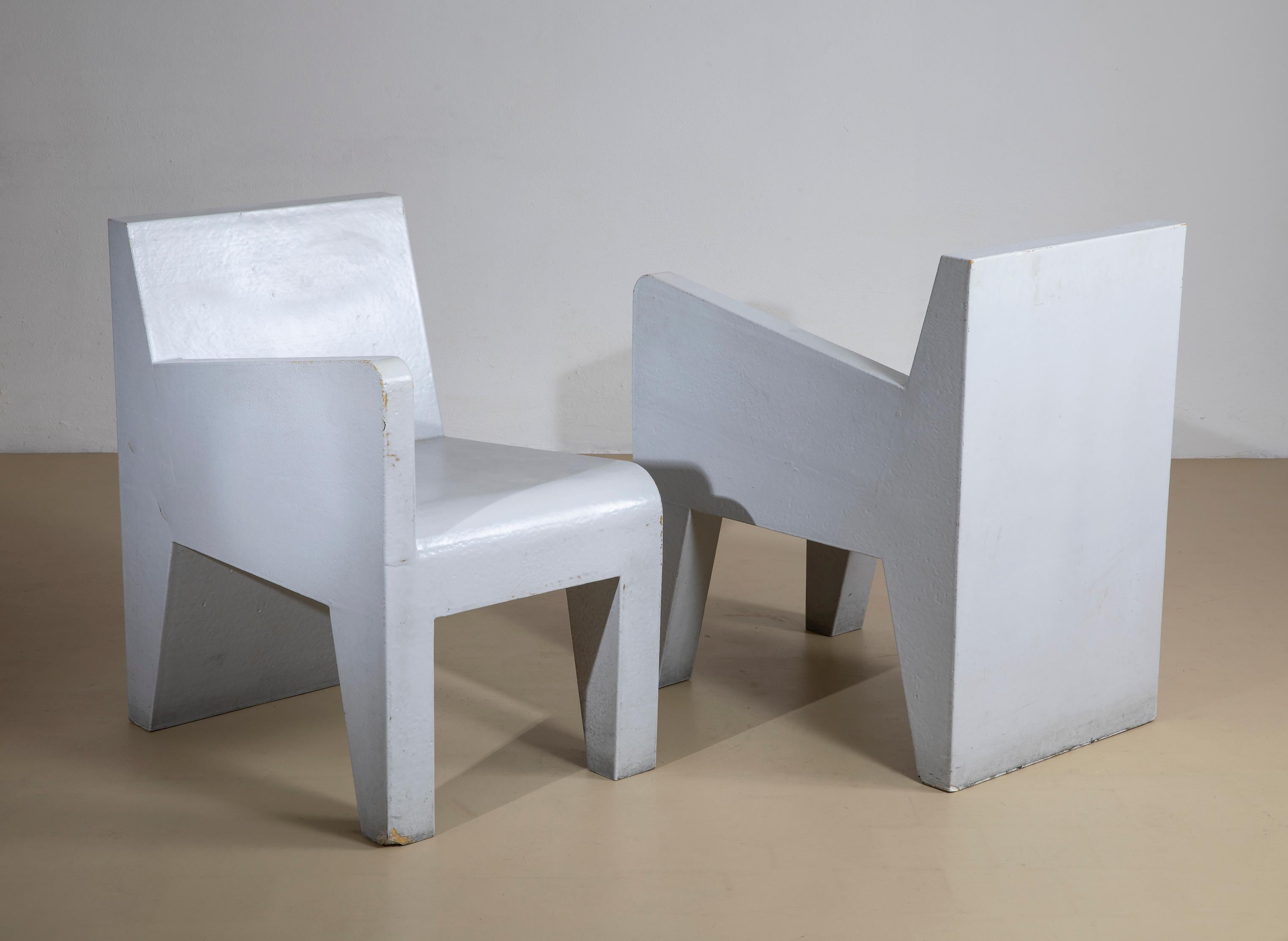 Deux fauteuils en résine de verre, fabrication italienne, années 1970 Bon état - En vente à Firenze, IT