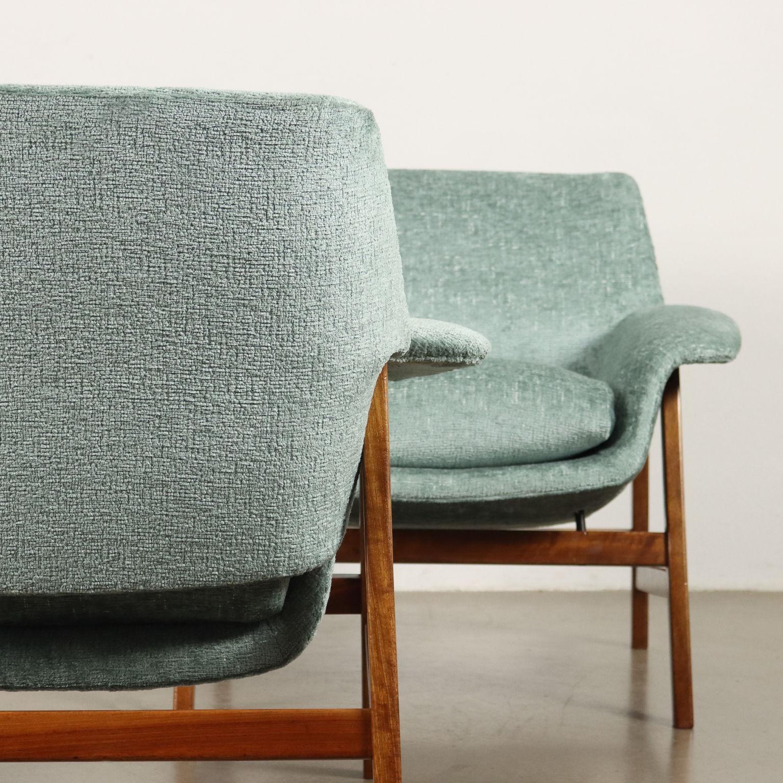 Italian Due Poltrone '849' Gianfranco Frattini per Cassina, anni 50 