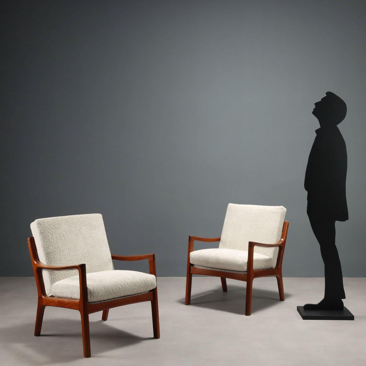 Mid-Century moderno Due Poltrone anni '60 France & Son Design di Ole Wanscher in vendita