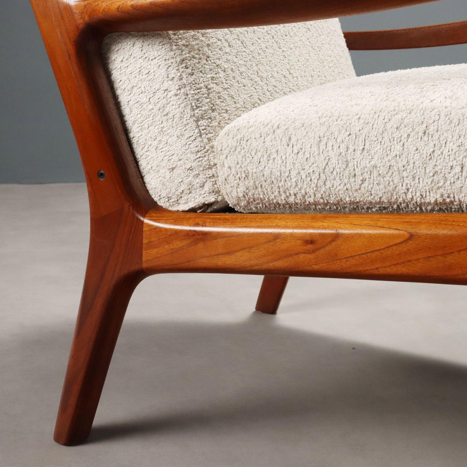 Tessuto Due Poltrone anni '60 France & Son Design di Ole Wanscher in vendita