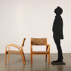 Deux fauteuils en corde tressée des années 1950