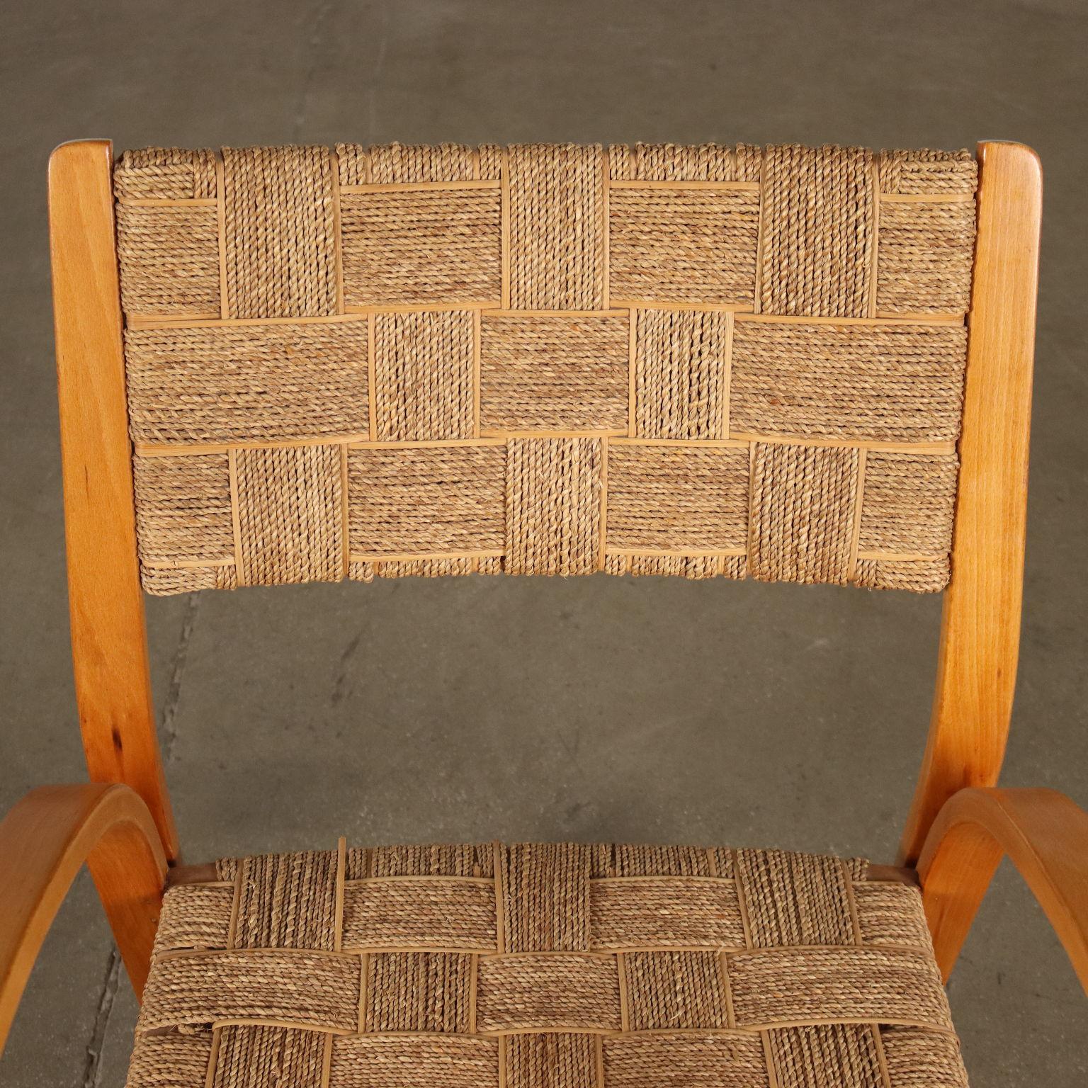 Mid-Century moderno Due Poltrone in corda intrecciata Anni 50 in vendita