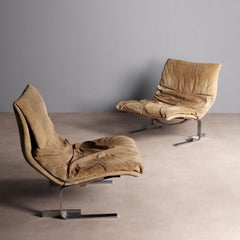 Two Saporiti Italy 1970s 'Wave' Armchairs