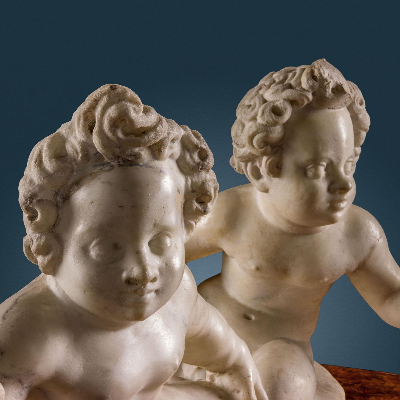 Zwei Putten, um 1640-1650. Giovanni Pietro und Carlo Carra (Werkstatt von) (Sonstiges) im Angebot