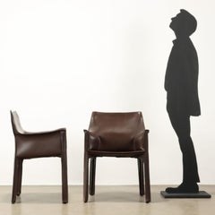 Two 'Cab 413' Chairs by Mario Bellini for Cassina 1980s