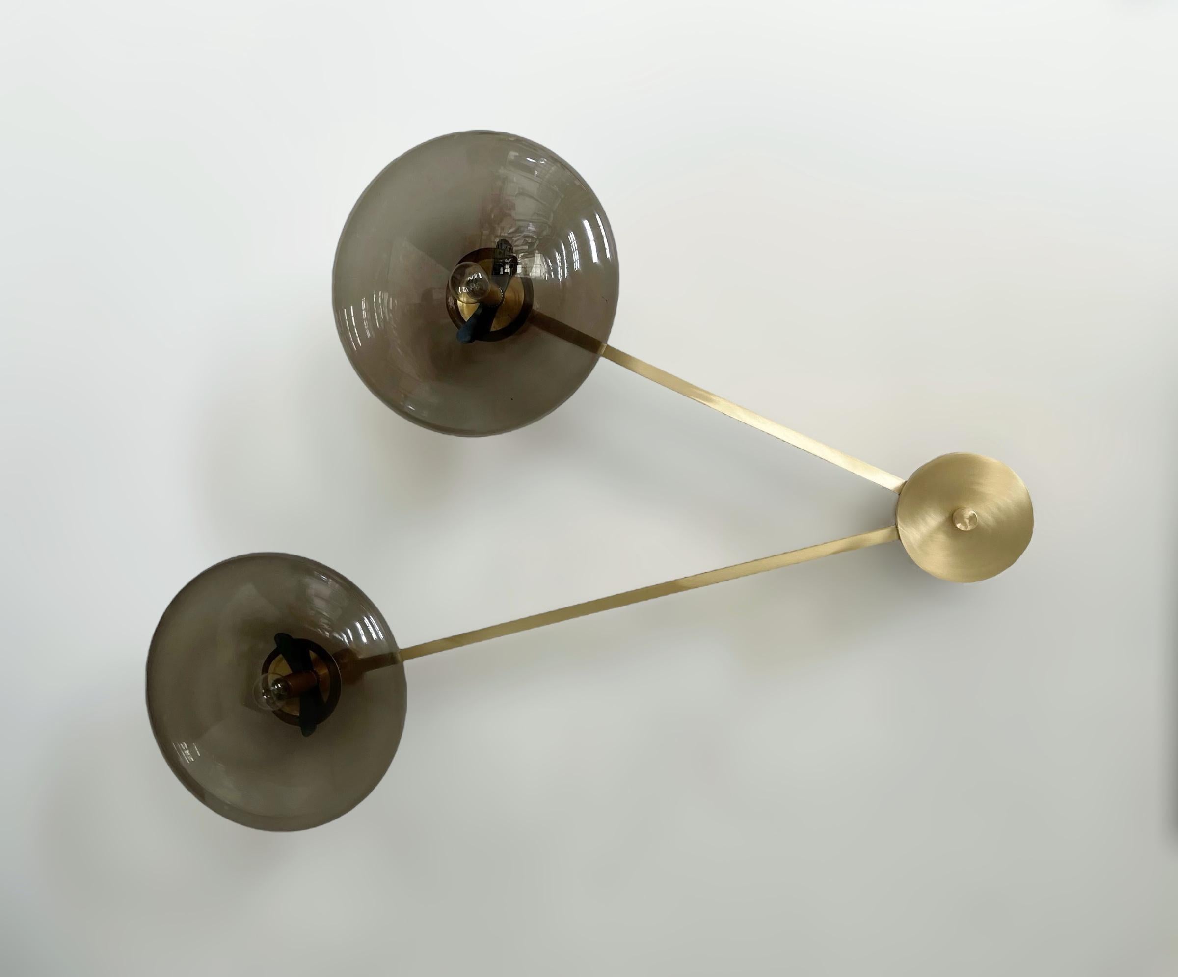 Mid-Century Modern Due Shade Flush Mount by Fabio Ltd For Sale
