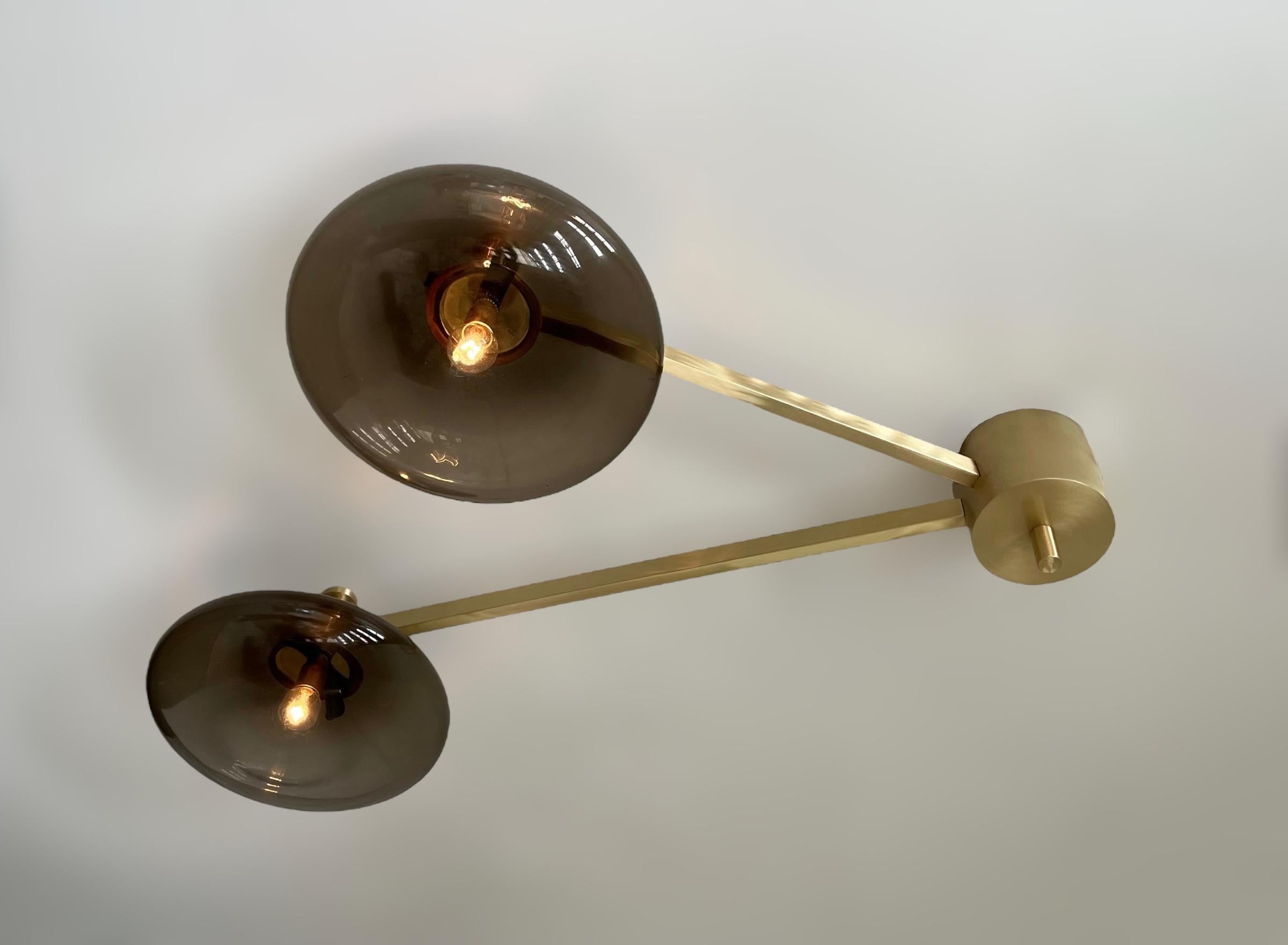 Due Shade Flush Mount by Fabio Ltd In New Condition For Sale In Los Angeles, CA