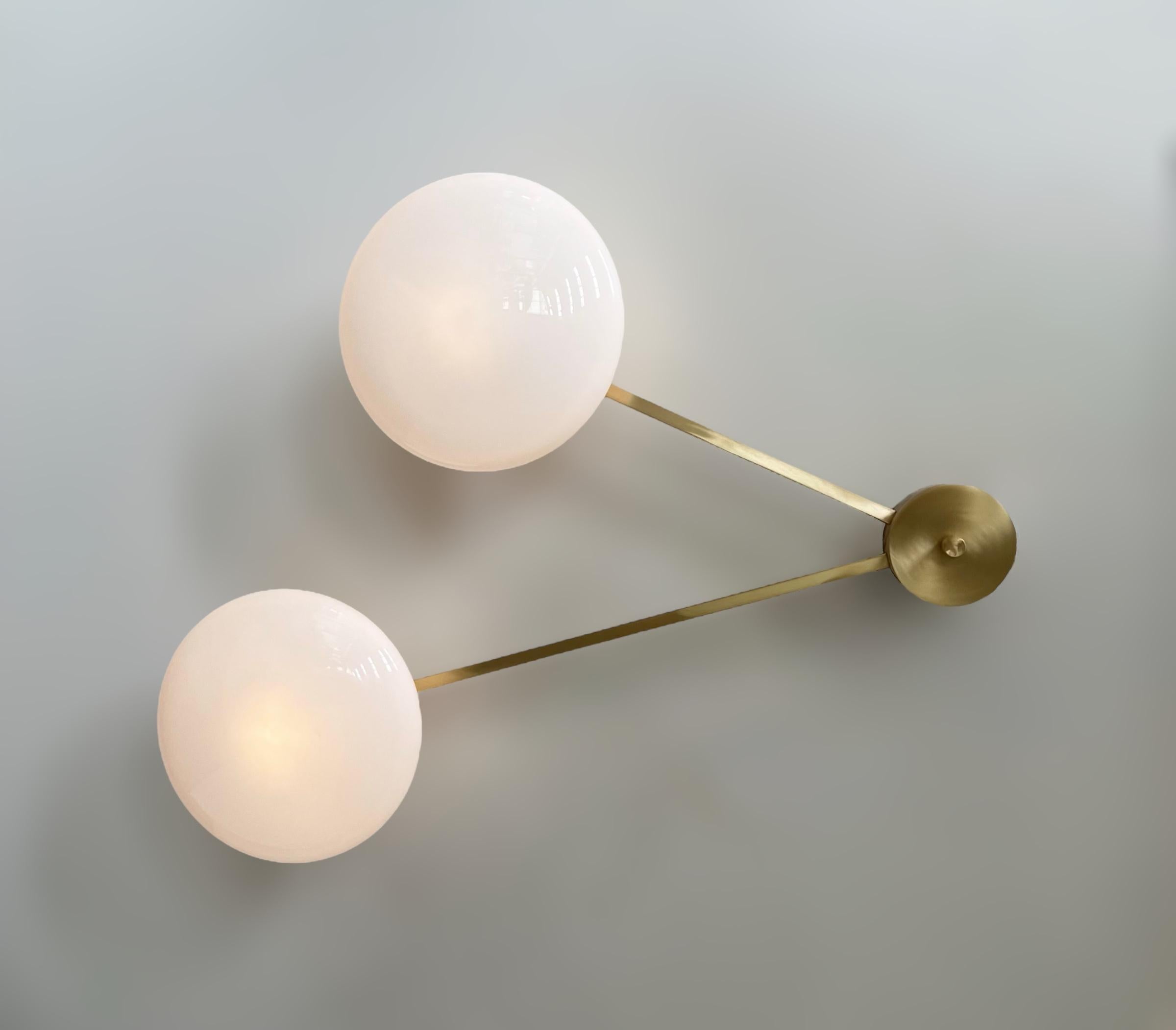 Contemporary Due Shade Flush Mount by Fabio Ltd For Sale