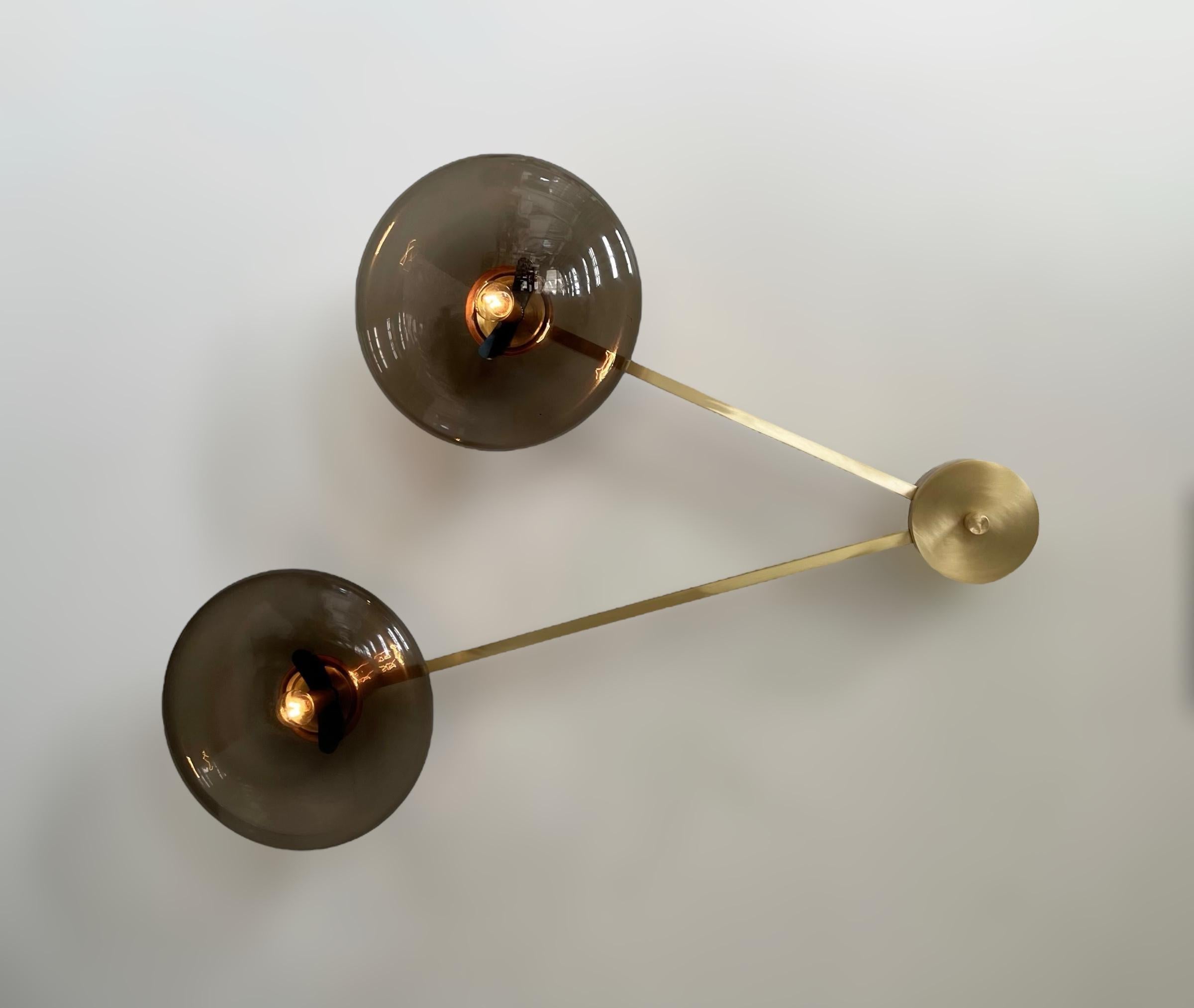 Contemporary Due Shade Flush Mount by Fabio Ltd For Sale