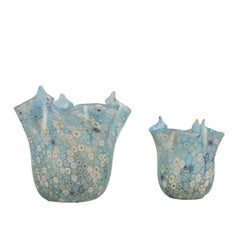Two Handkerchief Vases in Murano Glass Italy Second Half '900