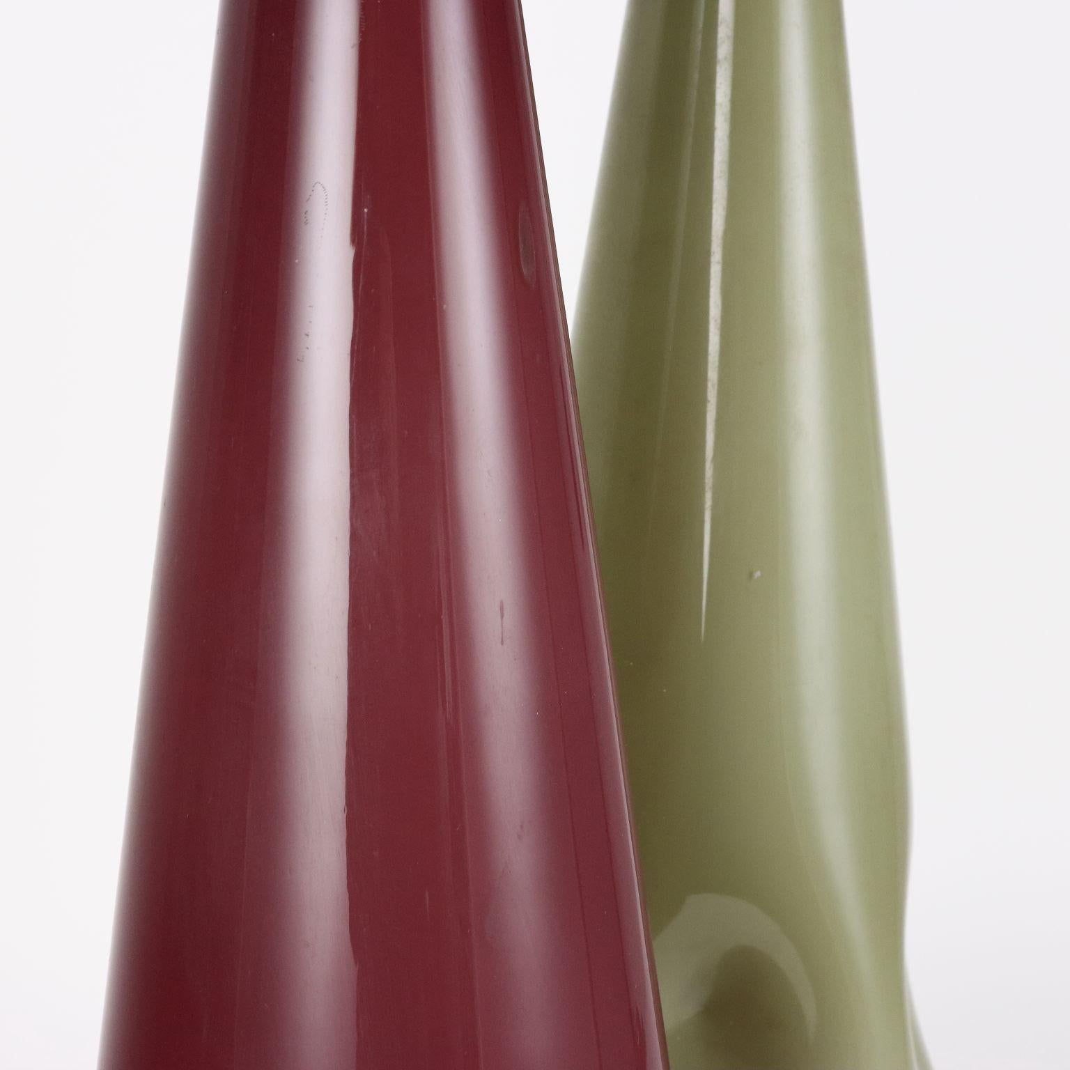 Two Murano Glass Vases 1970s In Good Condition For Sale In Milano, IT