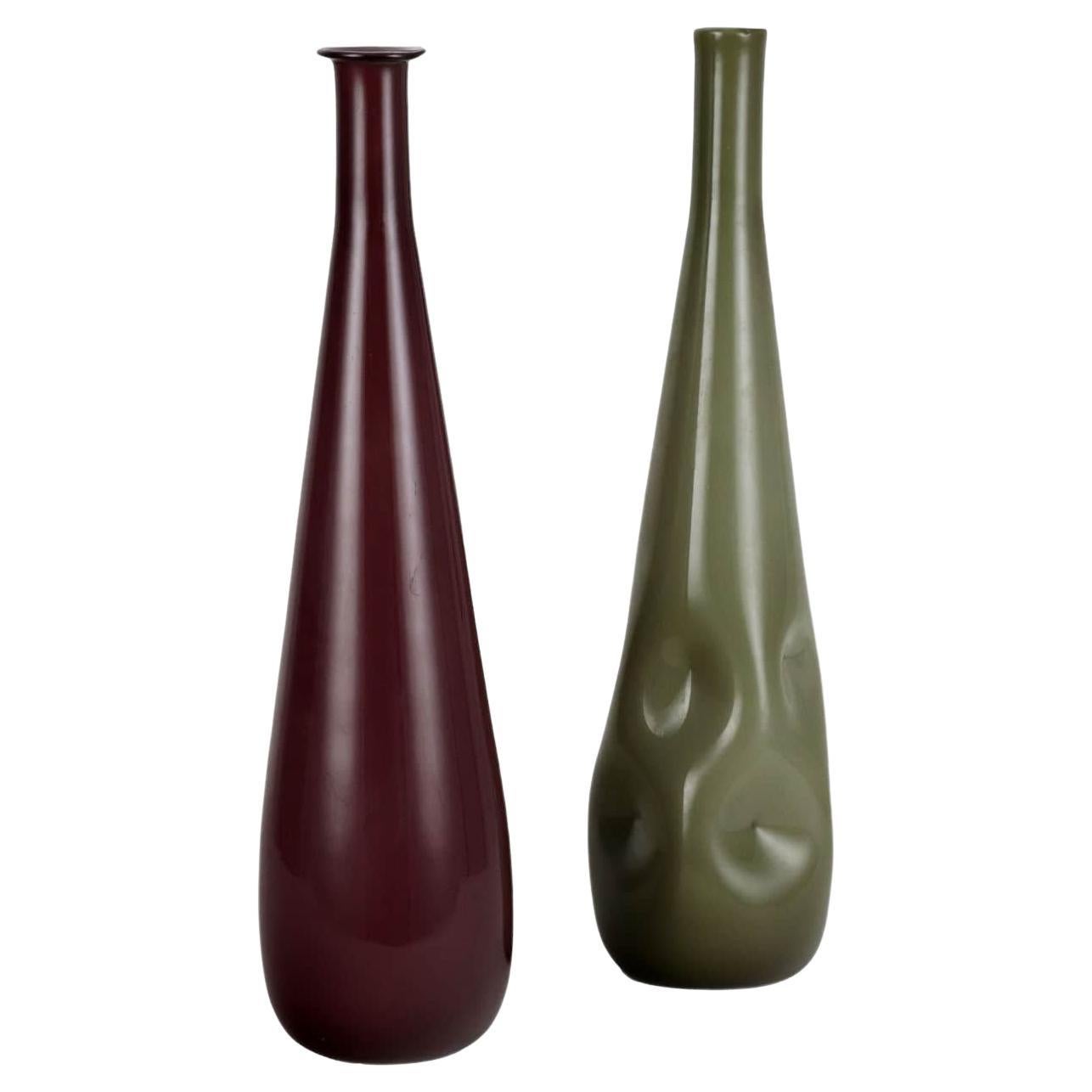Deux vases en verre de Murano 1970