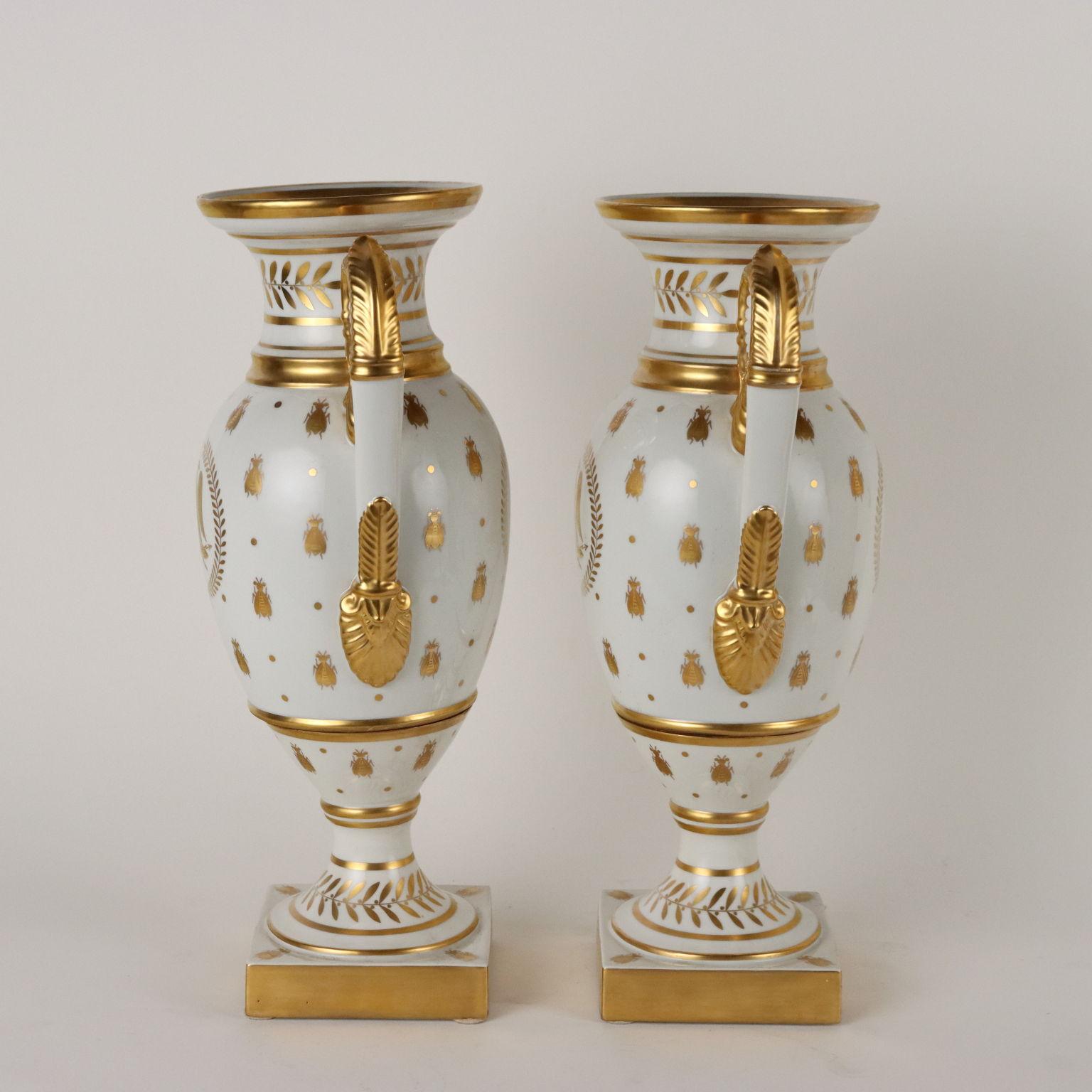 Due Vasi Porcellana Napoleone III Francia, 1800s For Sale 2