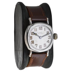 Dueber Hampden Nickel Silver Watch with Original Dial & Hands & Strap circa 1920