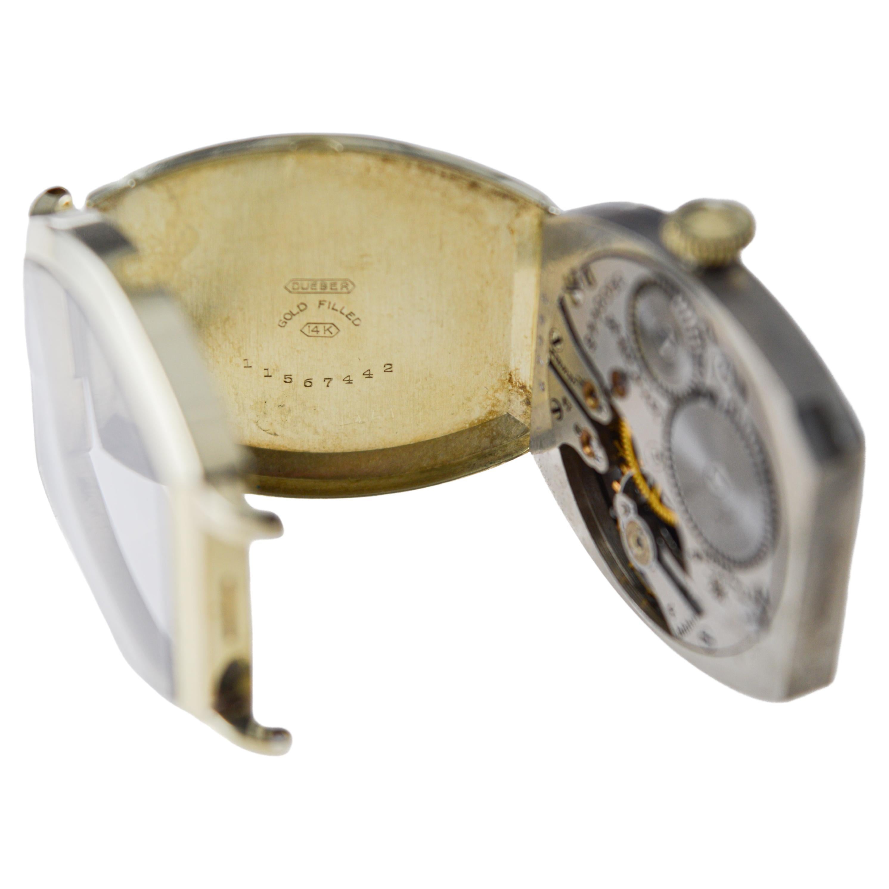 Dueber Hampden Yellow Gold Filled Art Deco Tonneau Shaped Watch circa, 1919 For Sale 11