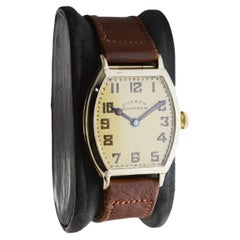 Dueber Hampden Yellow Gold Filled Art Deco Tonneau Shaped Watch circa, 1919