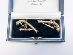 Duelling Pistol Gold Cufflinks