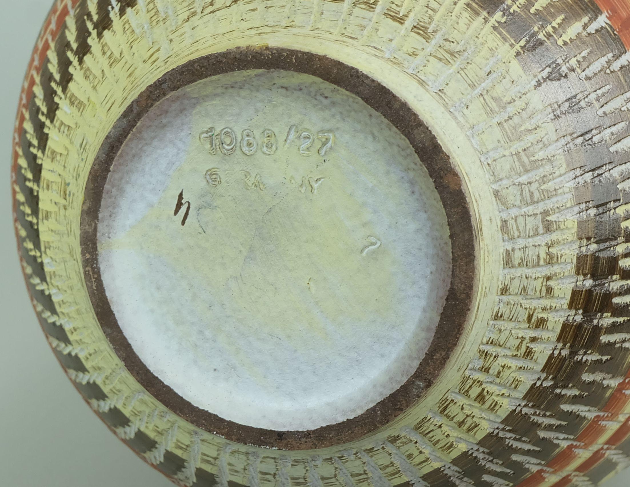 Allemand VASE en céramique duemler & breiden années 1950 modèle 1088/27 en vente