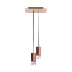 Duet Chandelier 'Lamp/One' in Wood by Formaminima