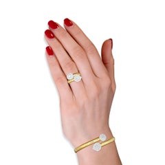 Duet Diamond Halo Bypass Ring, Pear and Oval