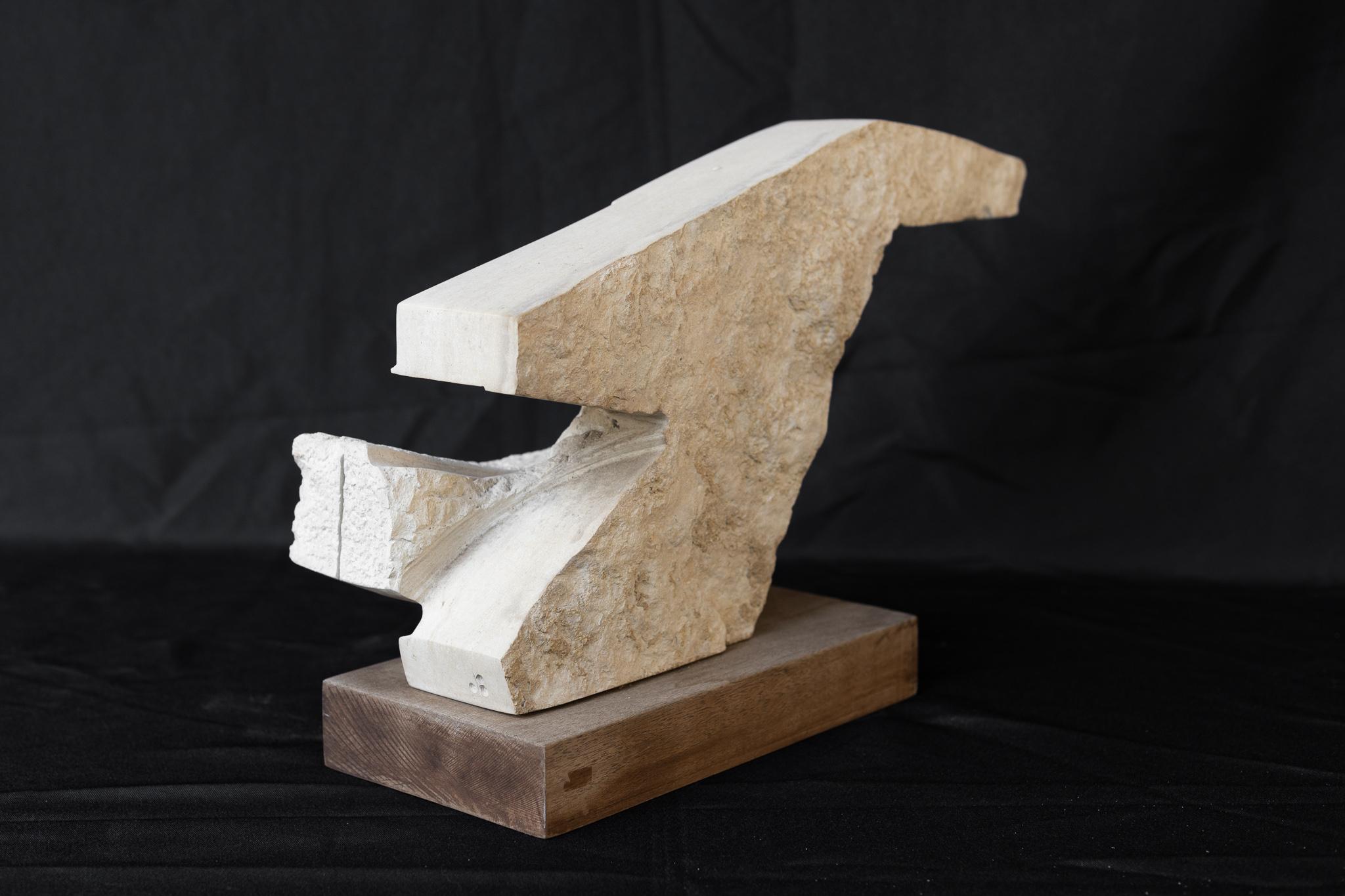 Abstract Limestone Sculpture For Sale 2