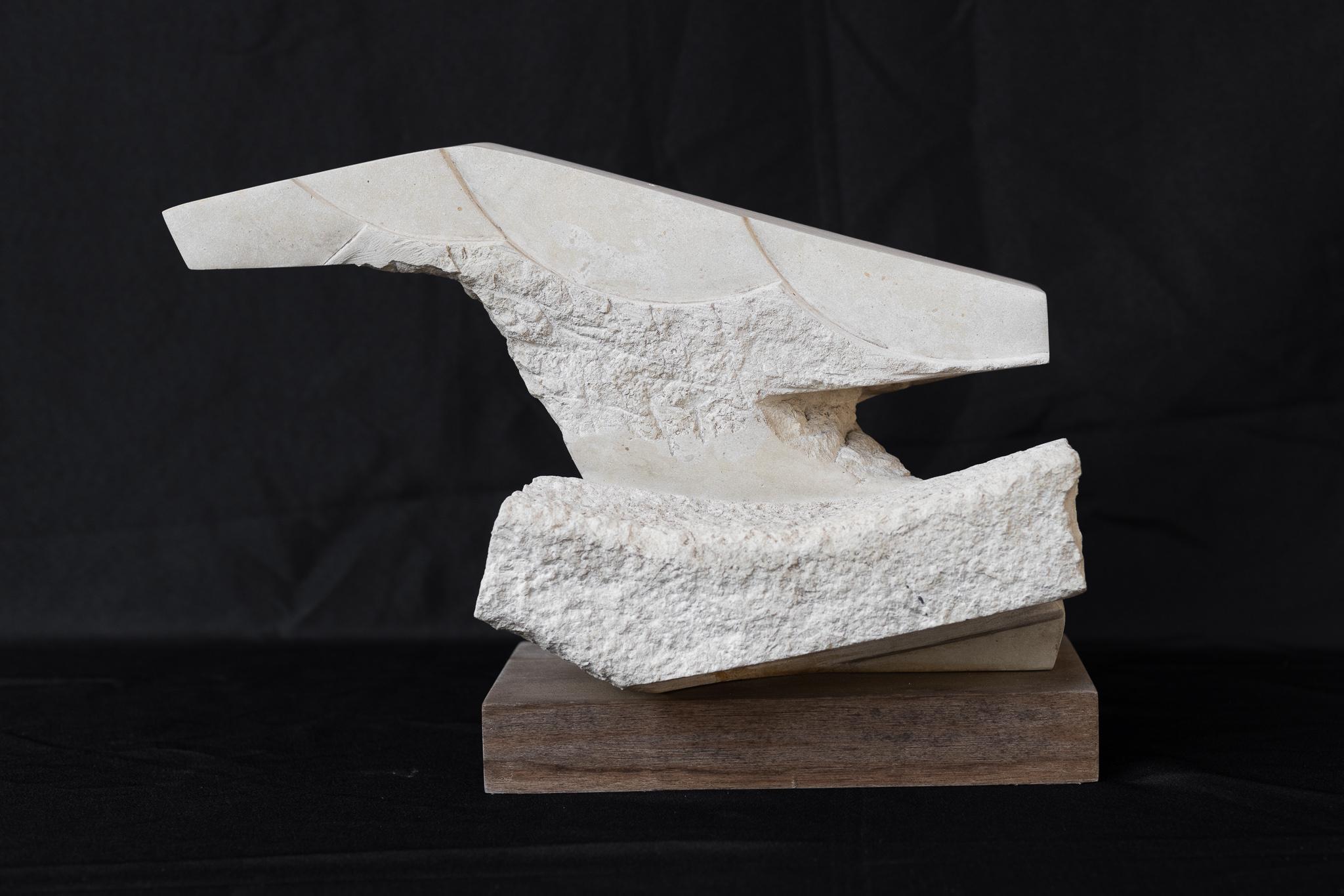 Sculpture abstraite pierre calcaire