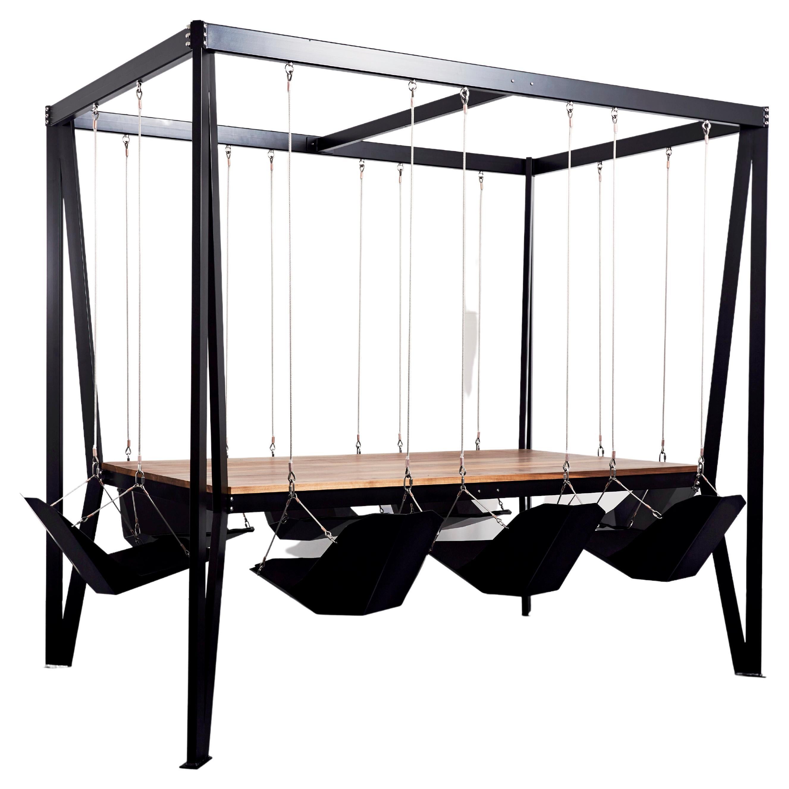 8-Sitzer, rechteckiger Swing Boardroom-Tisch aus heller Eiche im Angebot