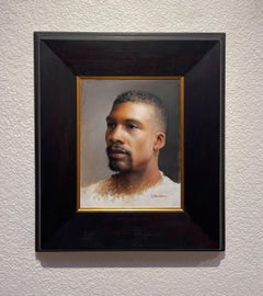 "Renado che guarda a sinistra" (2025) Ritratto a olio su lino