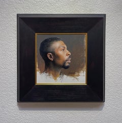 "Renado che guarda a destra" (2025) Ritratto a olio su lino