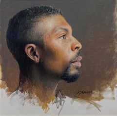 "Renado che guarda a destra" (2025) Ritratto a olio su lino