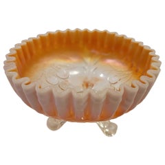 Dugan Pie Crust Peach Opal Cherries Bowl