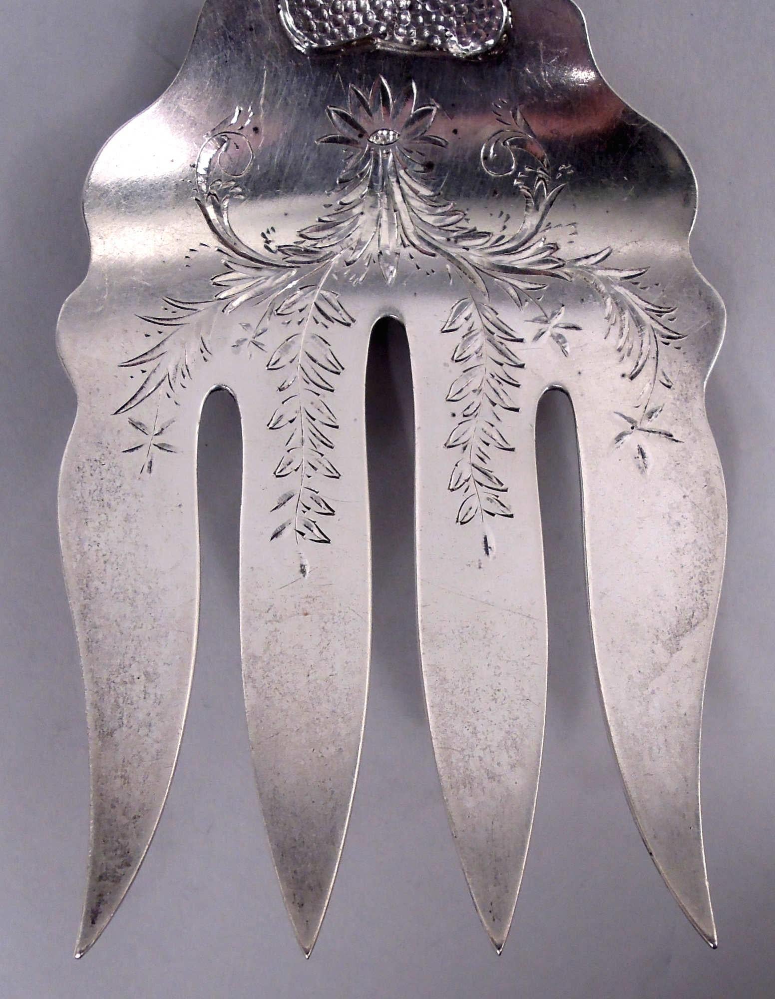 Duhme American Japonesque Sterling Silver Fish Serving Fork & Slice For Sale 5