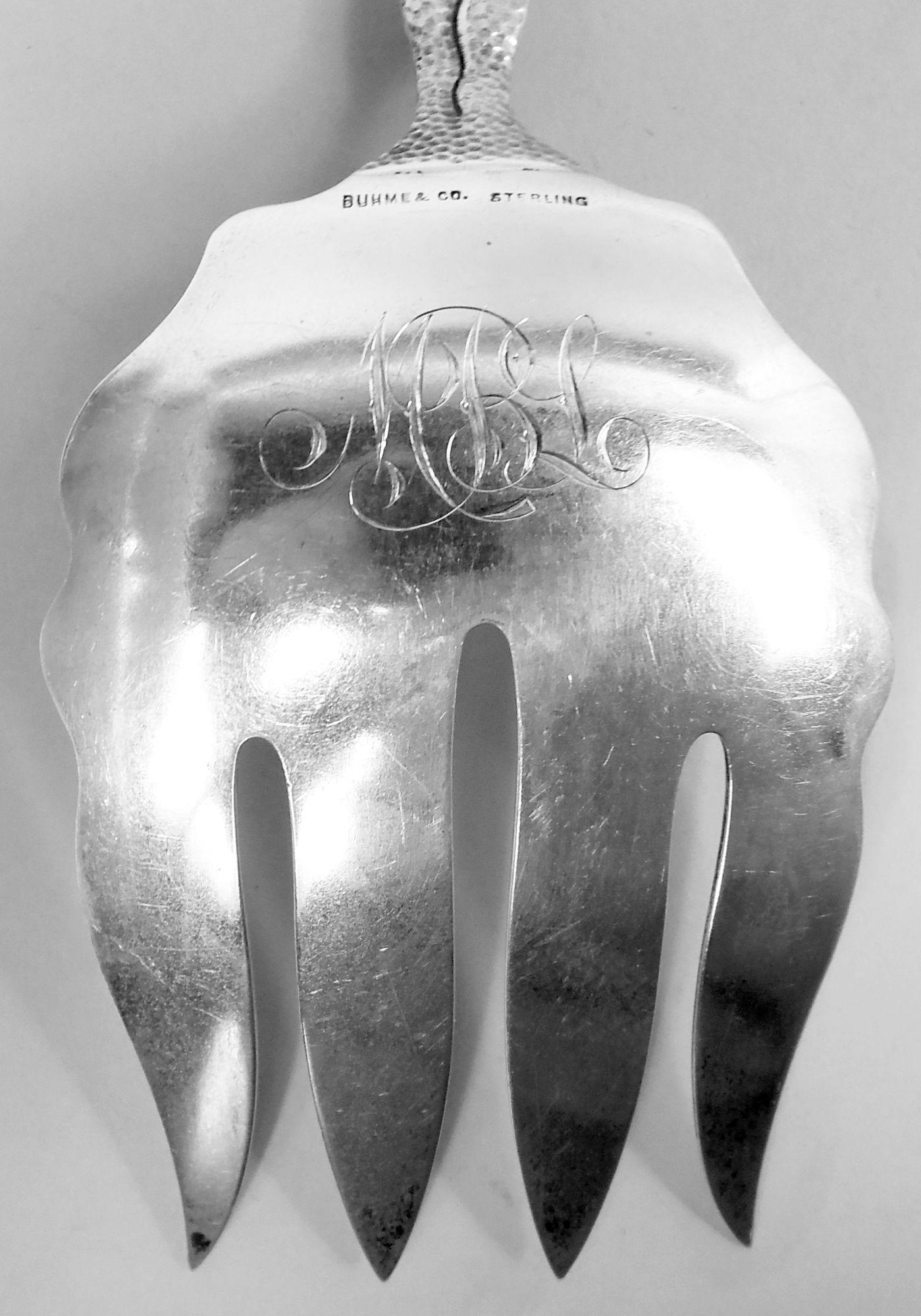 Duhme American Japonesque Sterling Silver Fish Serving Fork & Slice For Sale 6