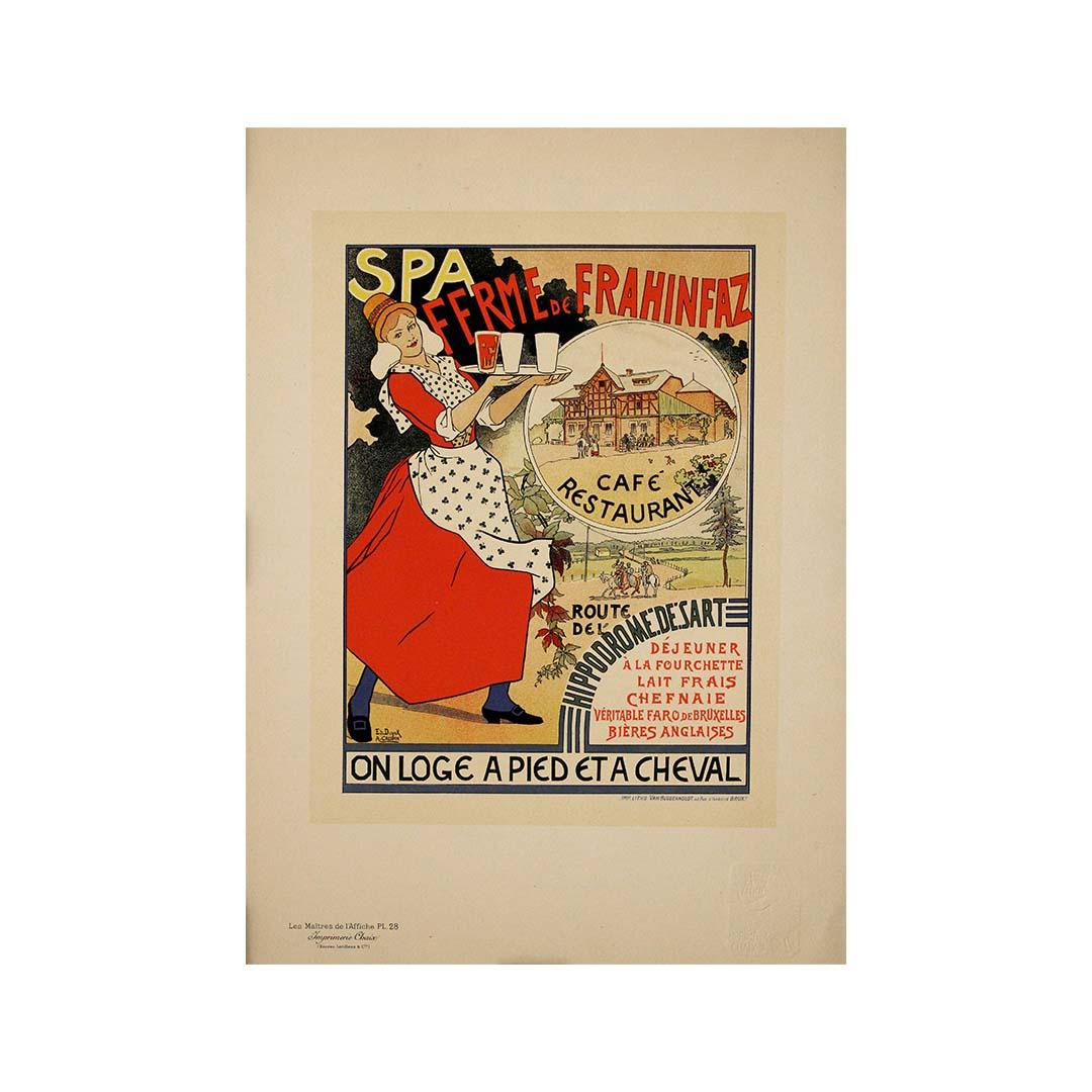 1896 Original lithograph by Duick & Crespin Ferme de Frahinfaz near Spa, Belgium For Sale 1