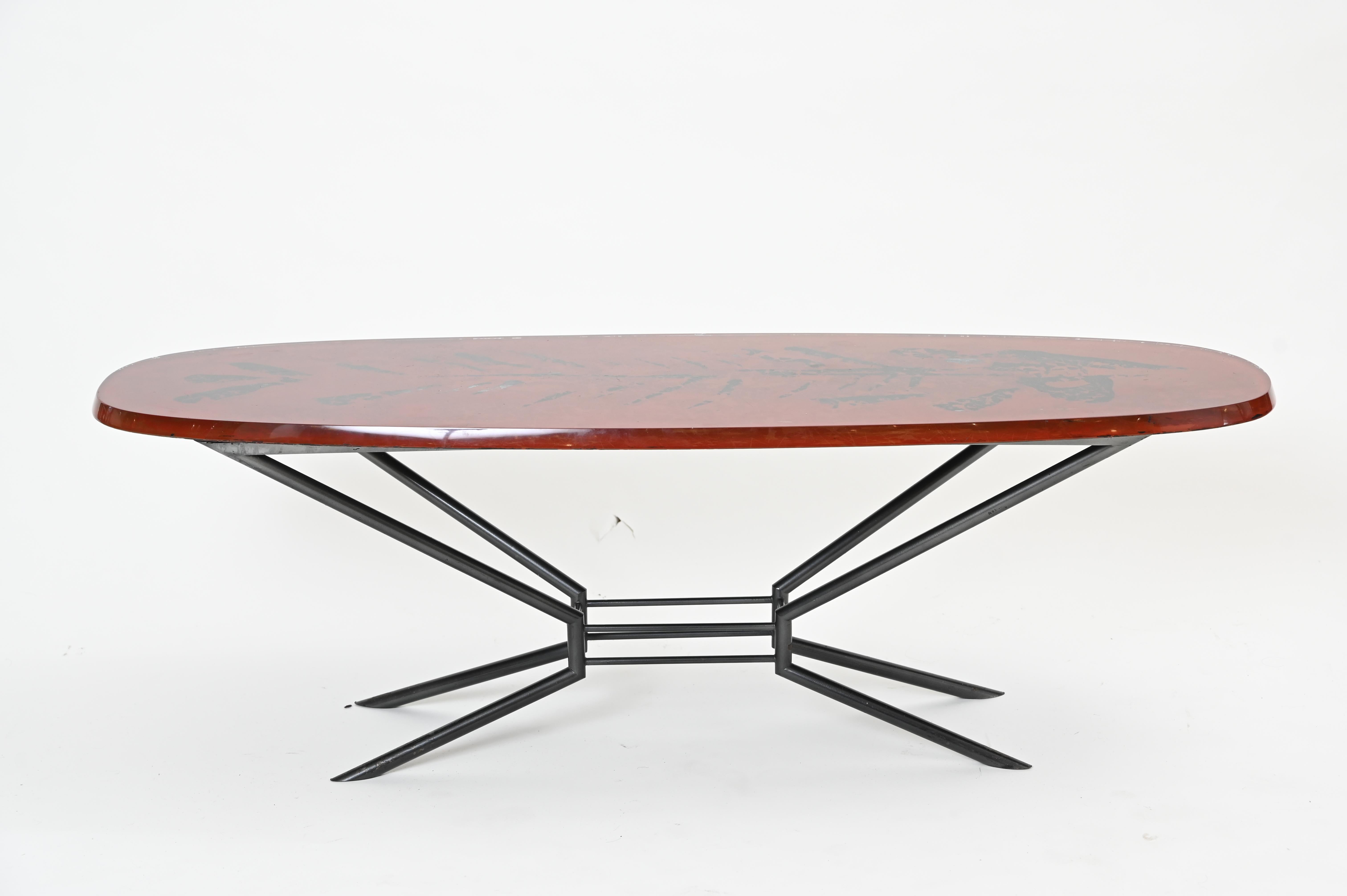 Hand-Painted Dube coffee /Cocktail Table for Fontana Arte
